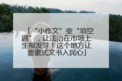“小作文”变“填空题”，让法治在市场上生根发芽！这个地方让要素式文书入民心